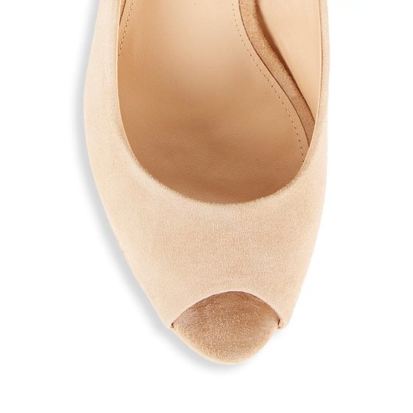 Veronica Beard Dali Suede Peep Toe Platform Wedge Sandals in Sand Size 10M - Picture 5 of 12